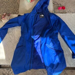 North face lightweight royal blue rain jacket